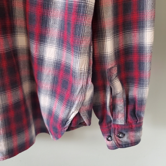 Eddie Bauer L Vintage 90s Western Rodeo  Country Plaid Button Down Flannel Shirt - Picture 10 of 10